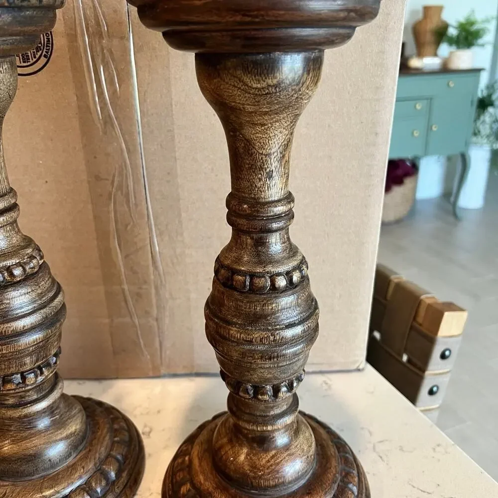 Pillar Candle Holder Pair